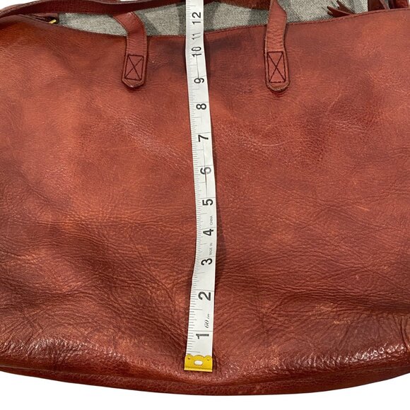 Madewell Womens Large pebbled Leather Transport Tote Bag wine Brown 2018 neutral - Picture 15 of 15